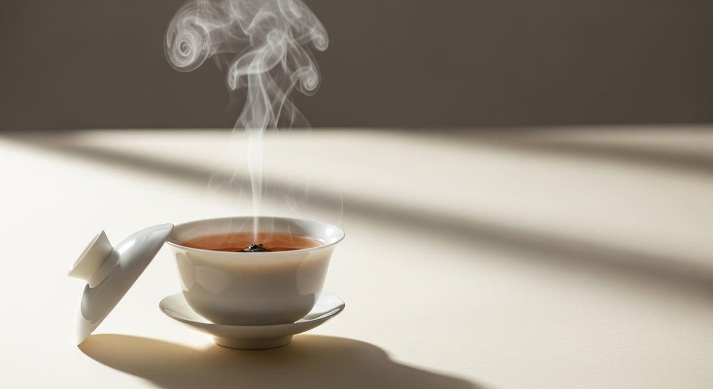 盖碗蒸汽 · 唯一动态元素 — 林永茶堂 影像合规样片